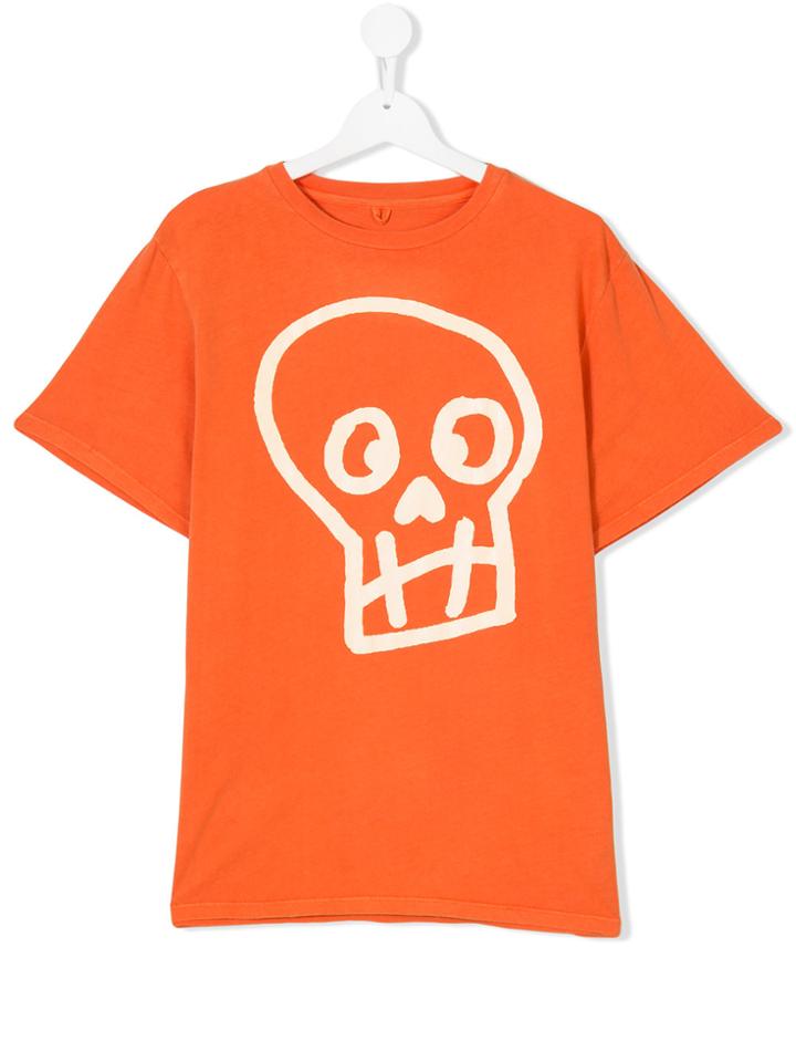 Stella Mccartney Kids Arrow Skull Print T-shirt - Yellow & Orange