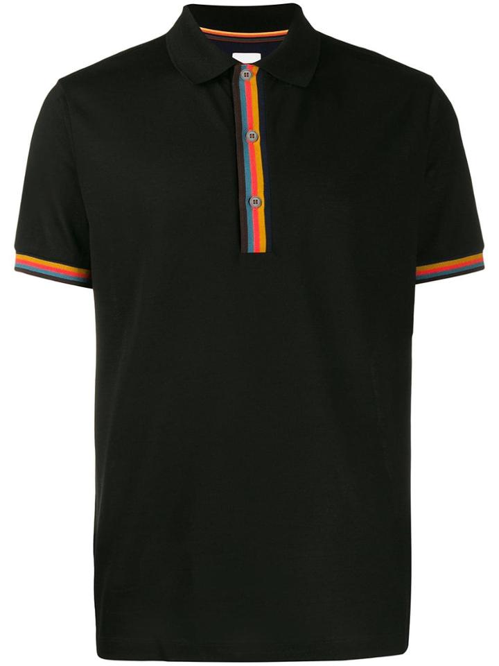 Paul Smith Rainbow Stripe Polo Shirt - Black