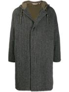 Aspesi Woven-print Hooded Coat - Grey