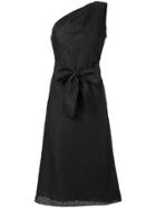 Carolina Herrera Asymmetric Tweed Column Dress - Black