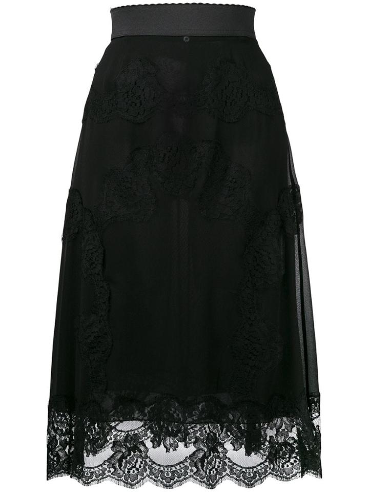 Dolce & Gabbana Lingerie Midi Skirt - Black