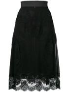 Dolce & Gabbana Lingerie Midi Skirt - Black