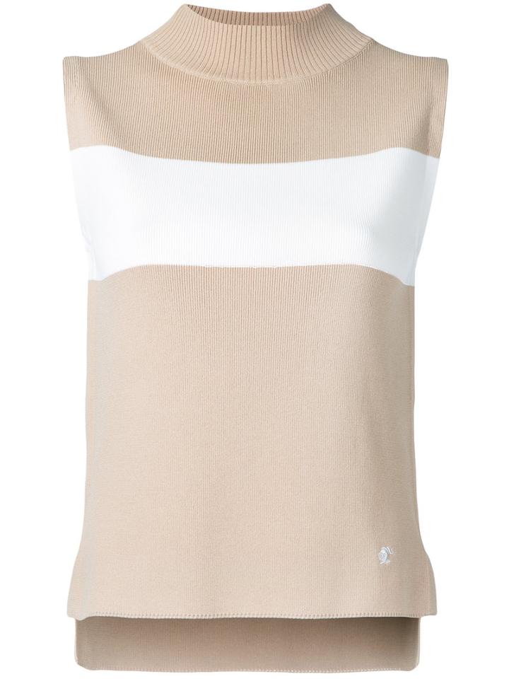 Loveless - High-neck Knit Top - Women - Nylon/rayon - 7, Brown, Nylon/rayon