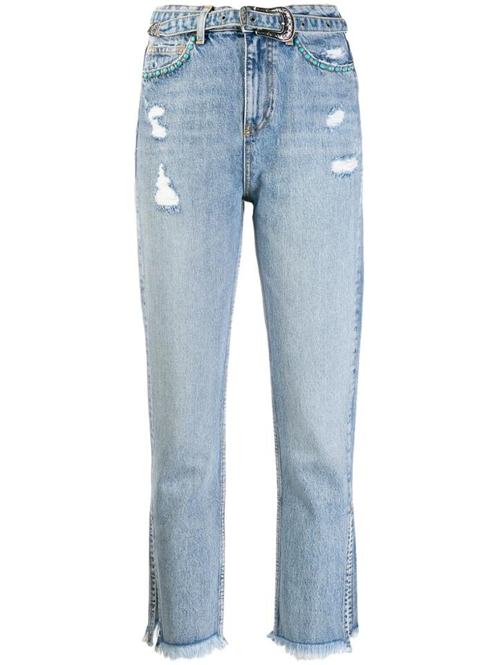Liu Jo Cropped Western Jeans - Blue