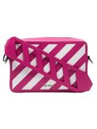 Off-white Pink Leather Diagonal Striped Belt Bag