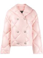 Balmain Double-breasted Puffer Jacket - Pink
