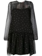 Nº21 Glitter Star Sheer-layer Dress - Black