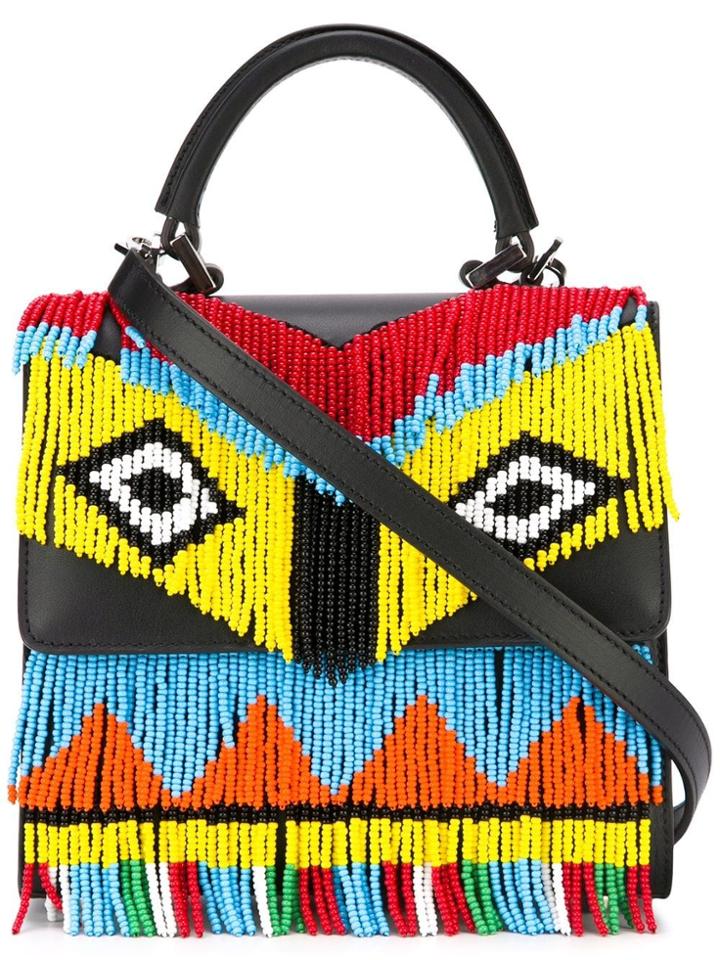 Les Petits Joueurs Beaded Crossbody Bag - Black