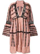 Dodo Bar Or Embroidered Gingham Dress - Brown