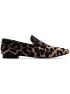 Newbark Julia Leopard Print Loafers - Brown
