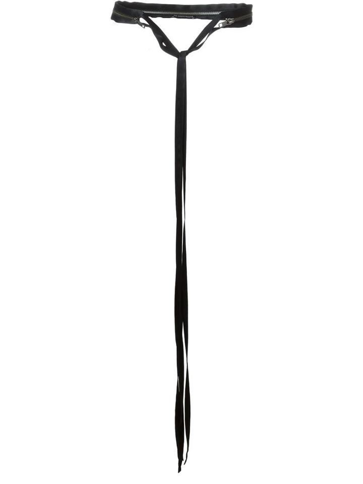 Ann Demeulemeester Zip Detail Knot Belt, Women's, Black, Silk