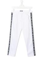Balmain Kids Logo Stripe Trousers - White