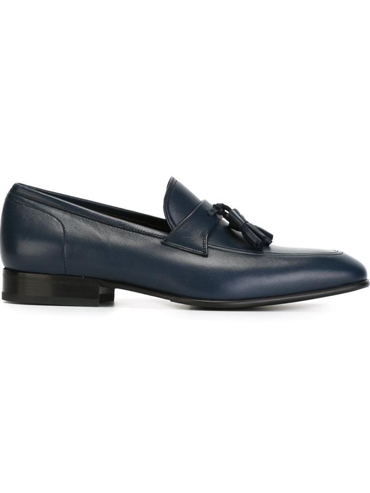 Salvatore Ferragamo Tassel Detail Loafers, Men's, Size: 6, Blue, Leather/rubber