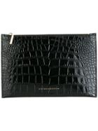 Victoria Beckham Embossed Crocodile Effect Clutch - Black