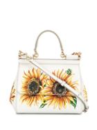 Dolce & Gabbana Sunflower Motif Sicily Shoulder Bag - White