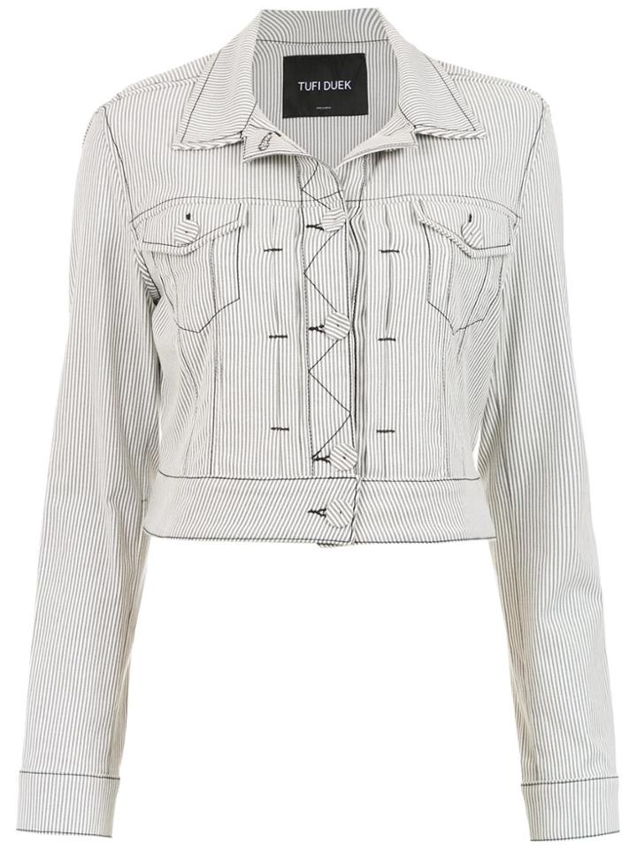 Tufi Duek Striped Denim Jacket - White