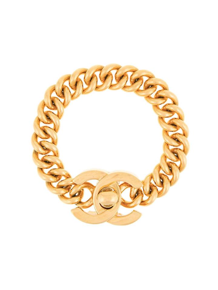 Chanel Vintage Turn-lock Bracelet - Gold
