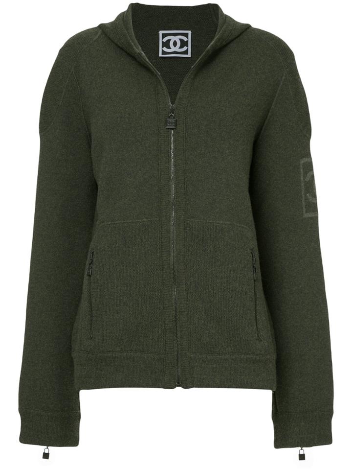 Chanel Vintage Loose Fit Zipped Hoodie - Green