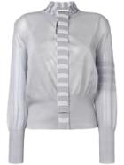 Thom Browne 4-bar Relaxed Necktie Blouse - Grey