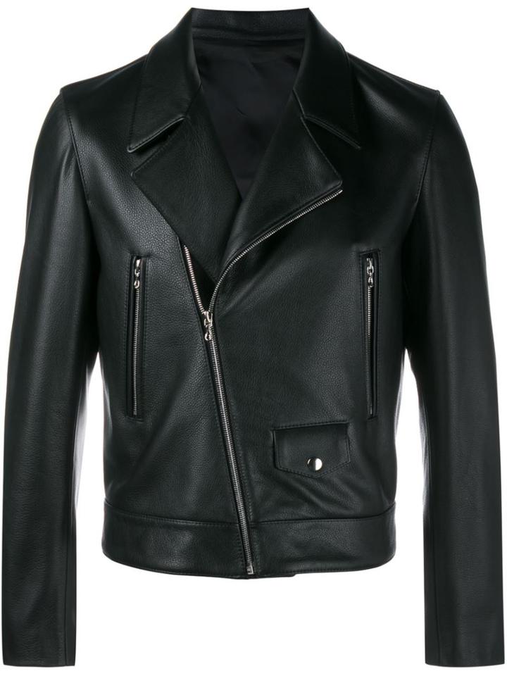 Curieux Biker Jacket, Men's, Size: Small, Black, Calf Leather