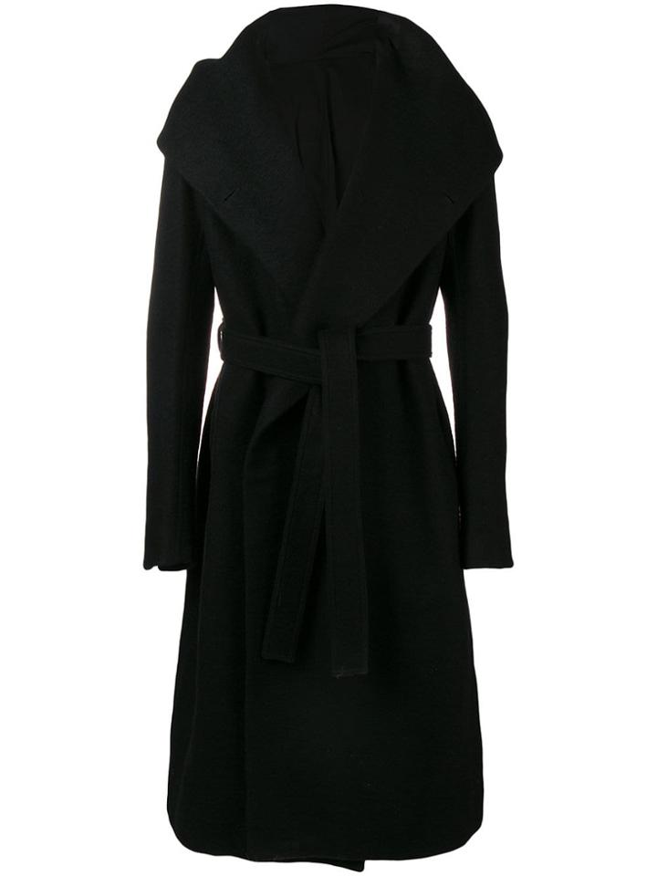 Rick Owens Liner Wrap-front Coat - Black