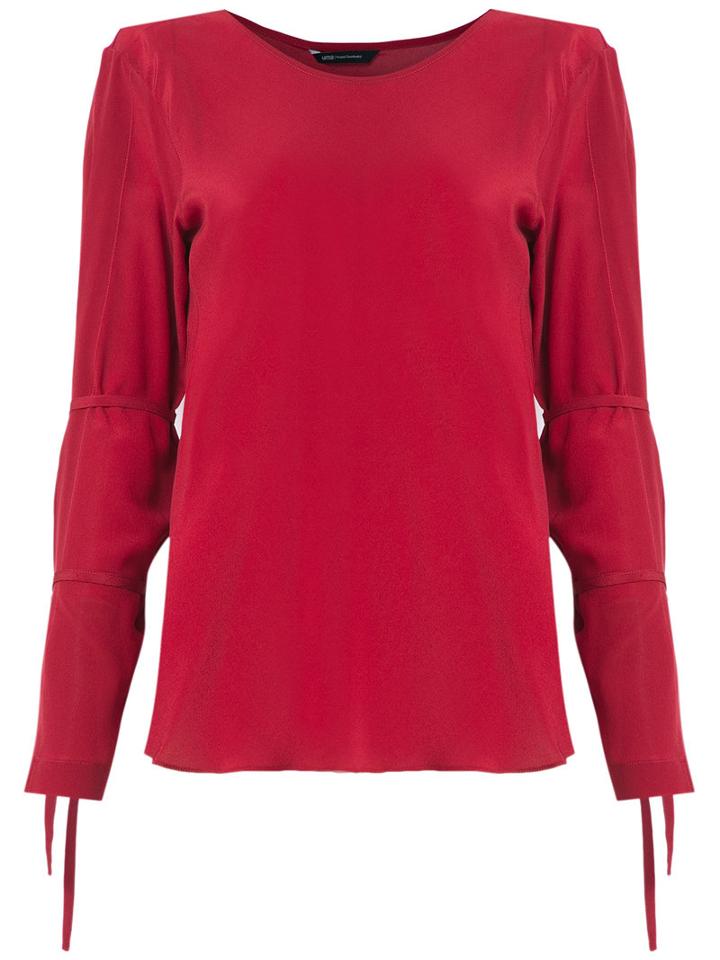 Uma Raquel Davidowicz - Lace Up Detail Blouse - Women - Silk - 40, Red, Silk