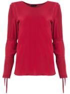 Uma Raquel Davidowicz - Lace Up Detail Blouse - Women - Silk - 40, Red, Silk