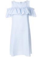 Blugirl Striped Ruffled Dress - White