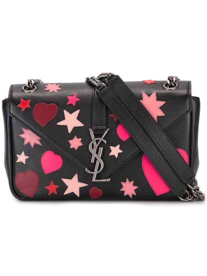 Saint Laurent Small Monogram Satchel Bag, Women's, Black, Calf Leather/metal (other)
