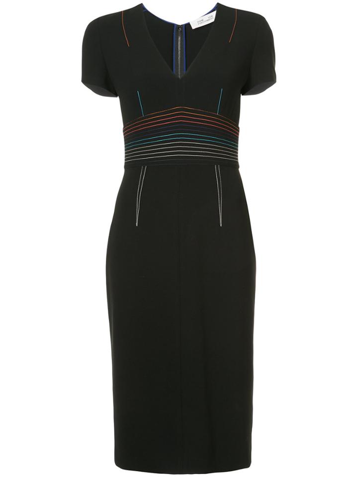 Diane Von Furstenberg V-neck Tailored Dress - Black