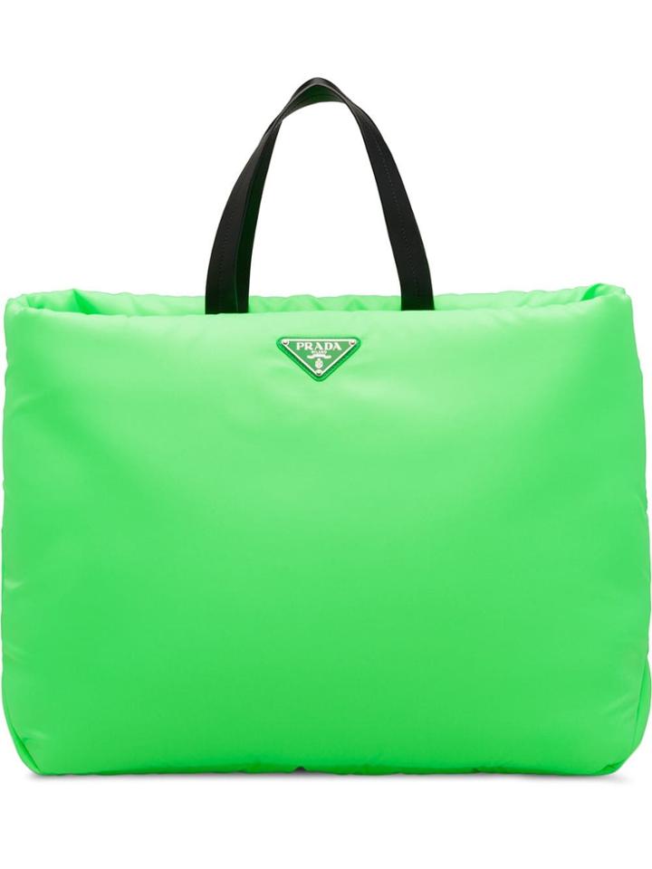 Prada Large Padded Nylon Tote - Green