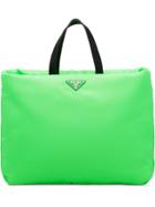Prada Large Padded Nylon Tote - Green