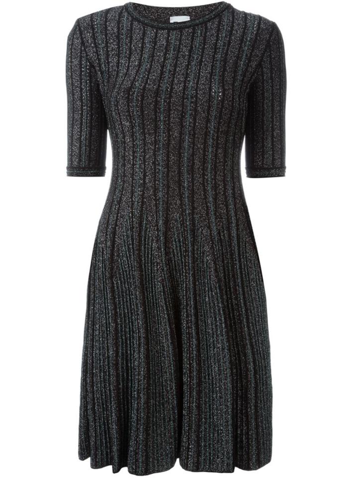 M Missoni Flared Knit Dress, Women's, Size: 40, Black, Polyester/polyamide/viscose/spandex/elastane