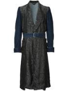 Comme Des Garçons Vintage Denim And Jacquard Robe - Black
