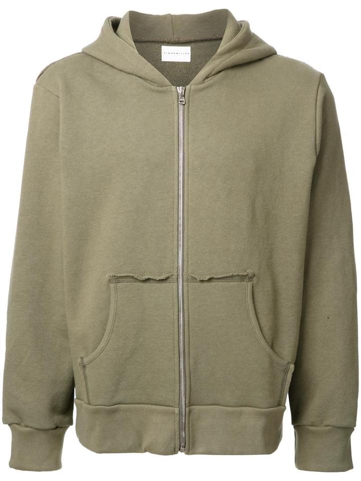 Simon Miller Zipped Hoodie, Men's, Size: 4, Green, Cotton