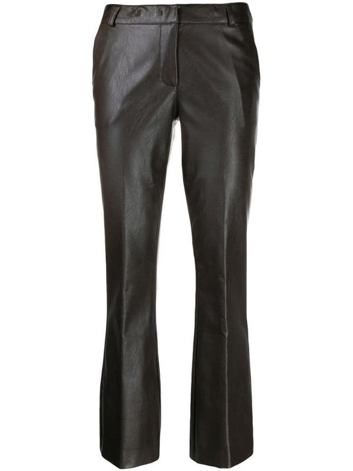 Kiltie Textured Cropped Trousers - Brown