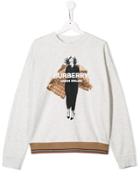 Burberry Kids Logo Print Sweatshirt - Grey