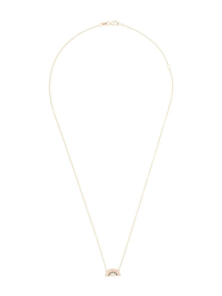 Andrea Fohrman 18kt Yellow Gold Mini Multi Sapphire Rainbow Necklace