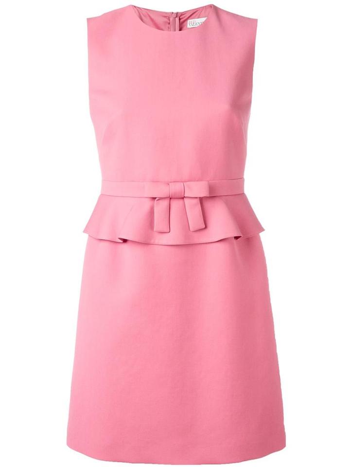 Red Valentino Peplum Mini Dress, Women's, Size: 44, Pink/purple, Acetate/polyester/cotton/viscose