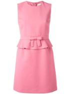 Red Valentino Peplum Mini Dress, Women's, Size: 44, Pink/purple, Acetate/polyester/cotton/viscose