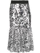 Dolce & Gabbana Metallic Flared Midi Skirt