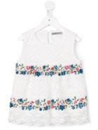 Ermanno Scervino Junior Floral Embroidery Lace Blouse, Girl's, Size: 12 Yrs, White