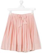 Bellerose Kids Teen Bow Front Pleated Skirt - Pink & Purple