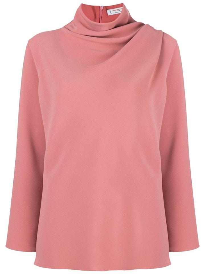 Alberto Biani Cowl Neck Blouse - Pink & Purple