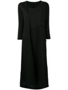 Y's Asymmetric Panelled Dress - Black
