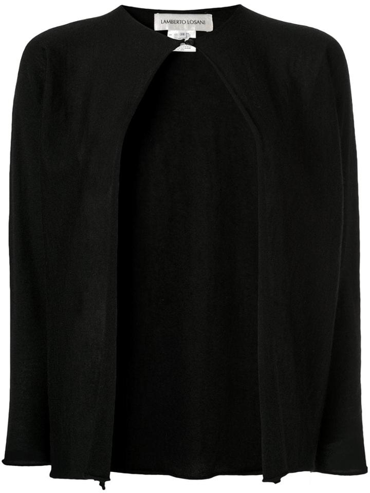 Lamberto Losani Open Front Cardigan - Black