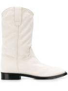 Alberta Ferretti Cowboy-style Ankle Boots - White