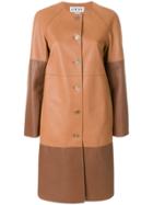 Loewe Two-tone Buttoned Coat - Brown