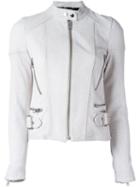 Diesel Banded Collar Jacket, Women's, Size: Small, Nude/neutrals, Lamb Skin/acetate