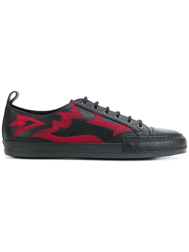 Haider Ackermann Embroidered Lace Up Sneakers - Black